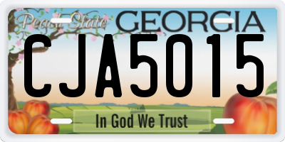 GA license plate CJA5015