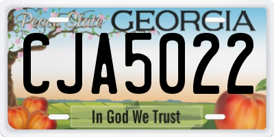 GA license plate CJA5022