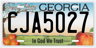 GA license plate CJA5027