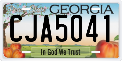 GA license plate CJA5041