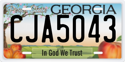 GA license plate CJA5043