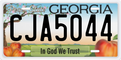 GA license plate CJA5044