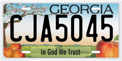 GA license plate CJA5045