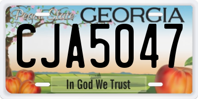 GA license plate CJA5047