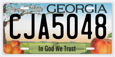 GA license plate CJA5048
