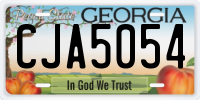 GA license plate CJA5054