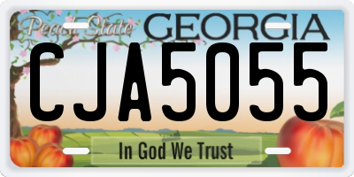 GA license plate CJA5055