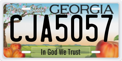 GA license plate CJA5057