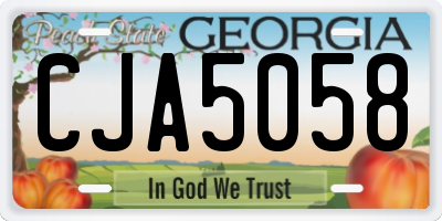 GA license plate CJA5058