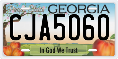 GA license plate CJA5060