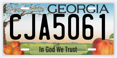 GA license plate CJA5061