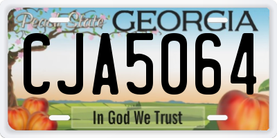 GA license plate CJA5064