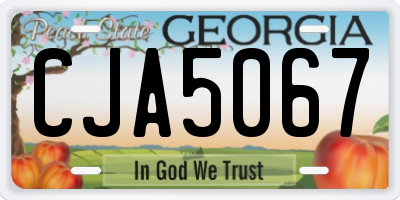 GA license plate CJA5067