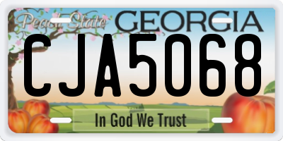 GA license plate CJA5068