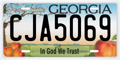 GA license plate CJA5069