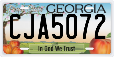 GA license plate CJA5072