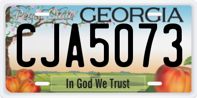 GA license plate CJA5073