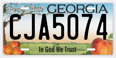 GA license plate CJA5074