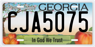 GA license plate CJA5075