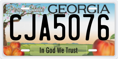 GA license plate CJA5076