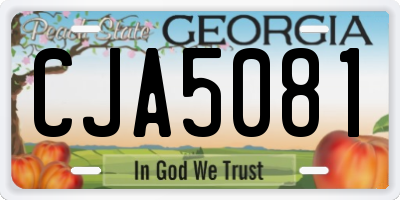 GA license plate CJA5081