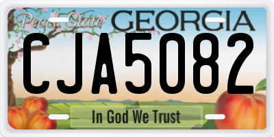 GA license plate CJA5082