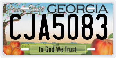 GA license plate CJA5083