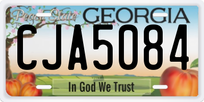 GA license plate CJA5084