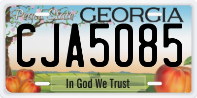 GA license plate CJA5085