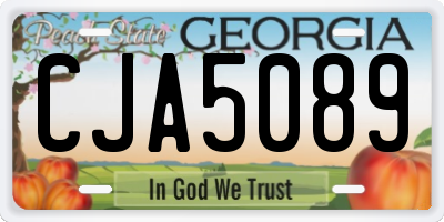 GA license plate CJA5089