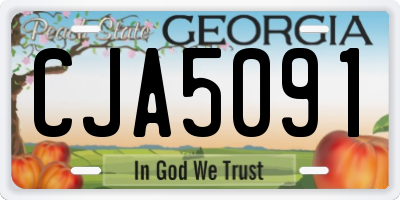GA license plate CJA5091