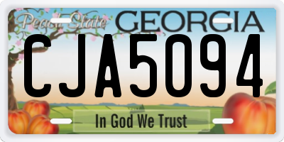 GA license plate CJA5094