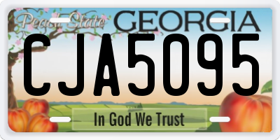 GA license plate CJA5095