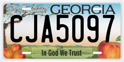 GA license plate CJA5097