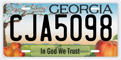 GA license plate CJA5098