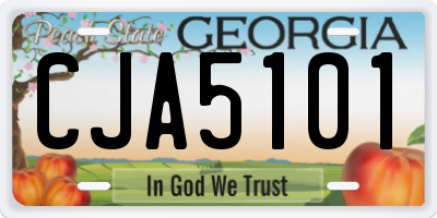 GA license plate CJA5101