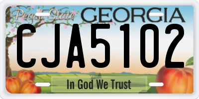 GA license plate CJA5102