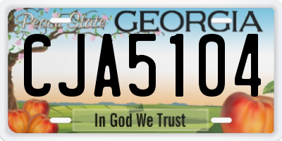 GA license plate CJA5104