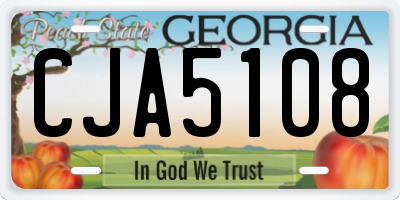 GA license plate CJA5108