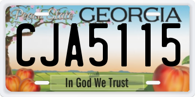 GA license plate CJA5115