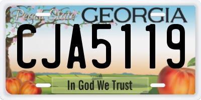 GA license plate CJA5119