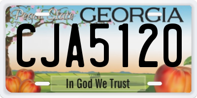 GA license plate CJA5120