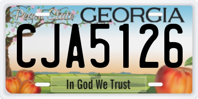 GA license plate CJA5126