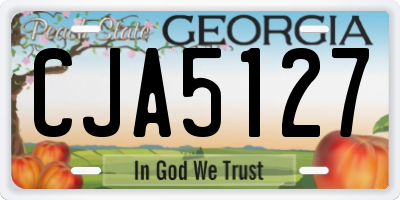 GA license plate CJA5127