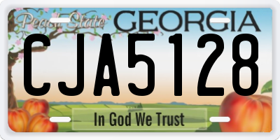 GA license plate CJA5128