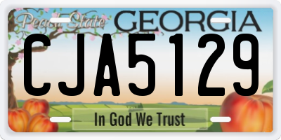 GA license plate CJA5129