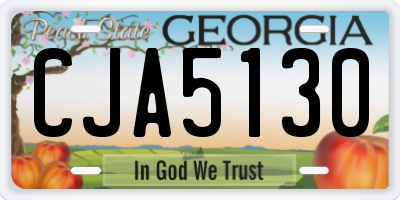 GA license plate CJA5130