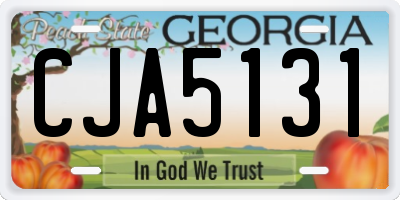 GA license plate CJA5131