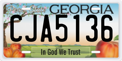 GA license plate CJA5136
