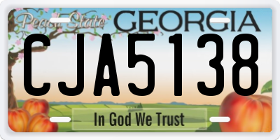GA license plate CJA5138